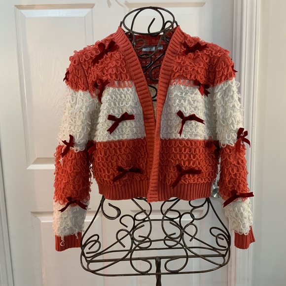 MIGHTY FINE LOOP & BOW CROPPED CARDIGAN SIZE MEDIUM - Picture 10 of 10